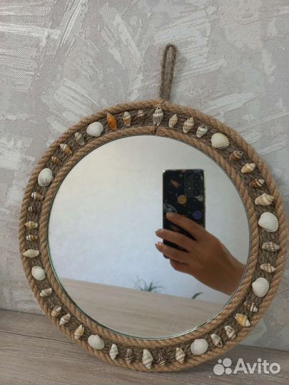 Зеркало настоящее ручной работы. 23,5 см