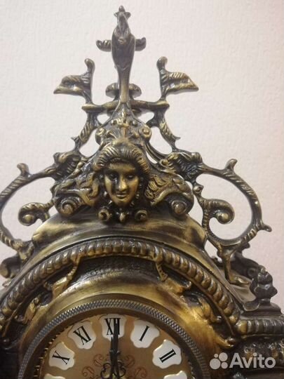 Часы каминные, латунь