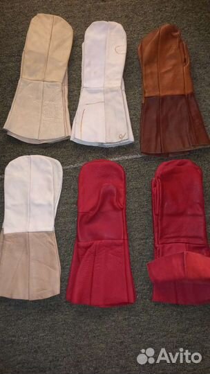 Перчатки рукавицы рабочие кожаные