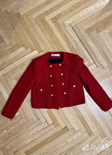 Твидовый жакет zara