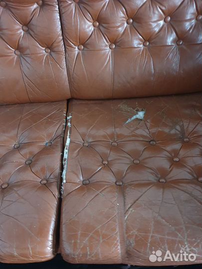 Кожаный угловой диван бу