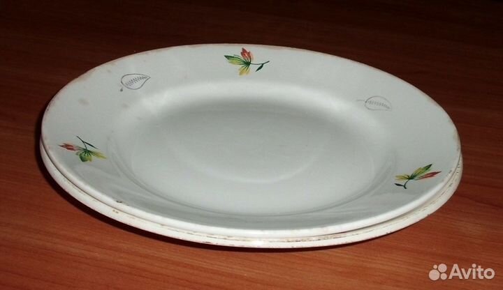 Тарелка мелкая глубокая 20-22 см Буды СССР 3 шт