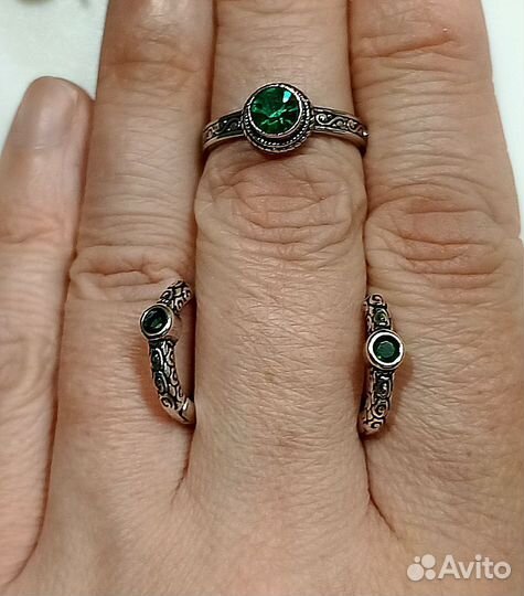 Серьги и кольцо (тибетское серебро)