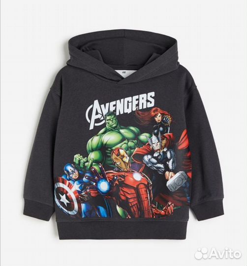 Свитшот H&M детский с начёсом пикачу халк марвел