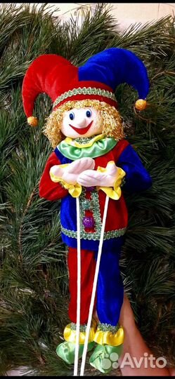 Кукла тростевая (Скоморох) для кукольного театра