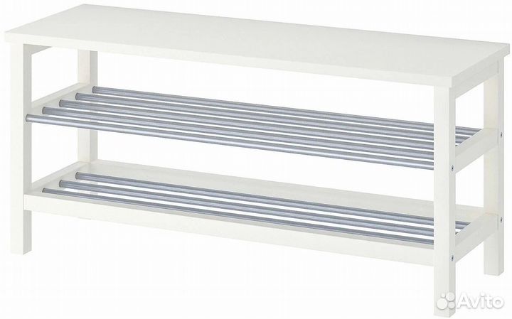 Скамья с полкой для обуви IKEA белая