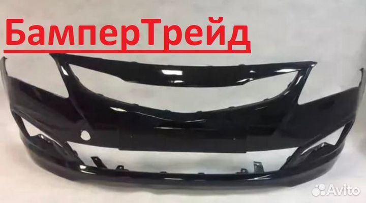 Бампер передний Хендай Солярис 14-17 черный MZH