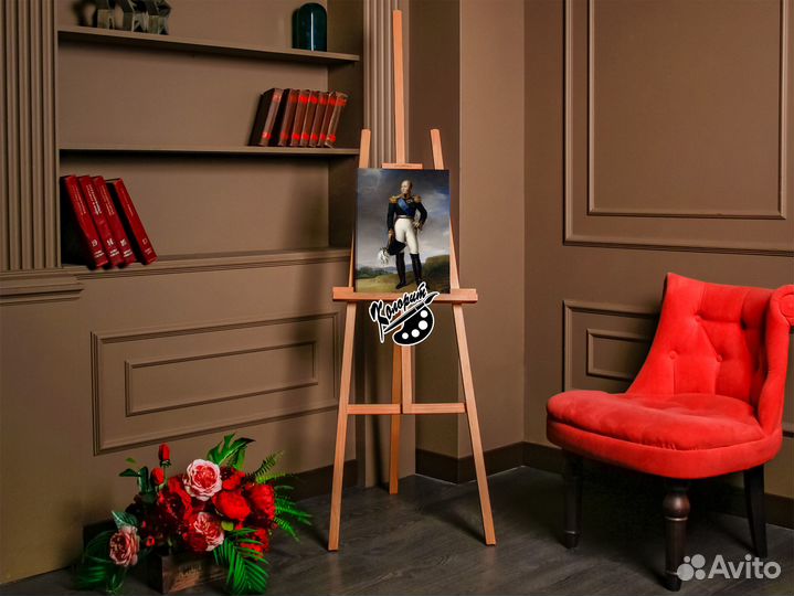 Император Александр 1 портрет на холсте 30х40см