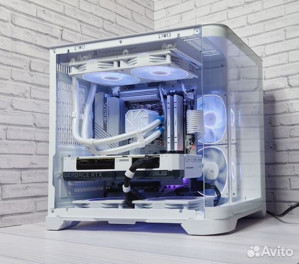 Игровой пк, белый пк, 4070 super, 7800X3D, DDR5 32