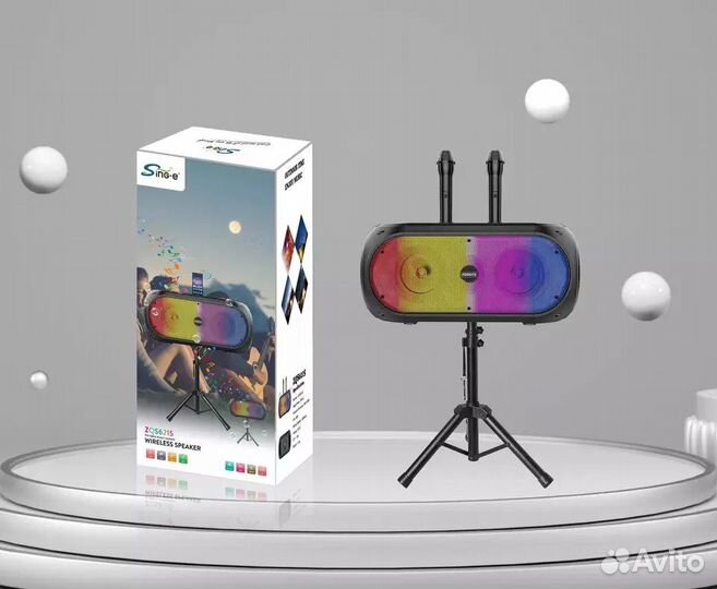 Большая мощная колонка со штативом ZQS6215