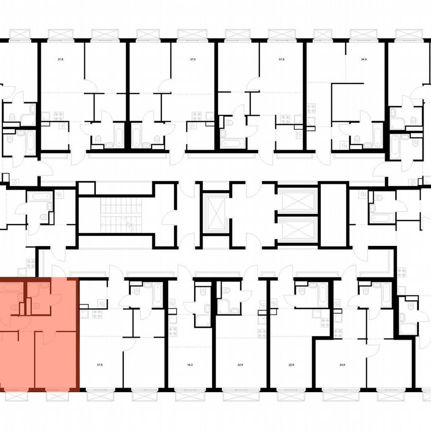 2-к. квартира, 54,4 м², 13/20 эт.