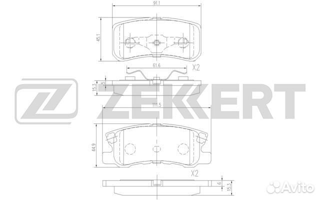 Колодки тормозные задние citroen C4 Aircross 12, C-Crosser 08, mitsubishi ASX 10, Outlander 03-12, P