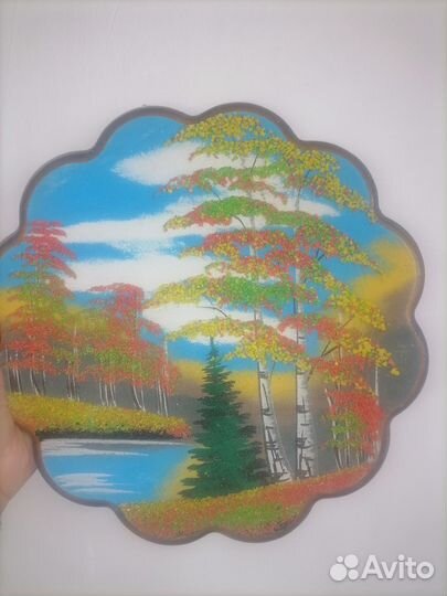 Картина/Панно на срезе дерева из каменной крошки