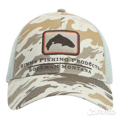 Кепка Simms Trout Icon Trucker, Ghost Camo Stone