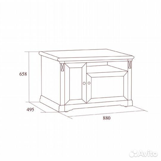Тумба тв малая Джоконда орех Миассмебель