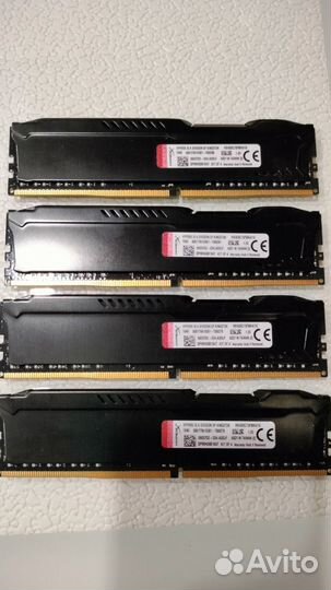 Оперативная память Kingston HyperX Fury ddr4 4x4Гб