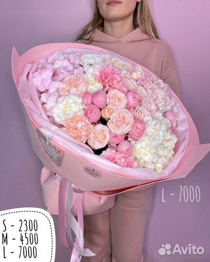 Букет пионовидных роз (коробка, композиция)