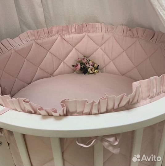 Бортики на круглую/овальную детскую кроватку