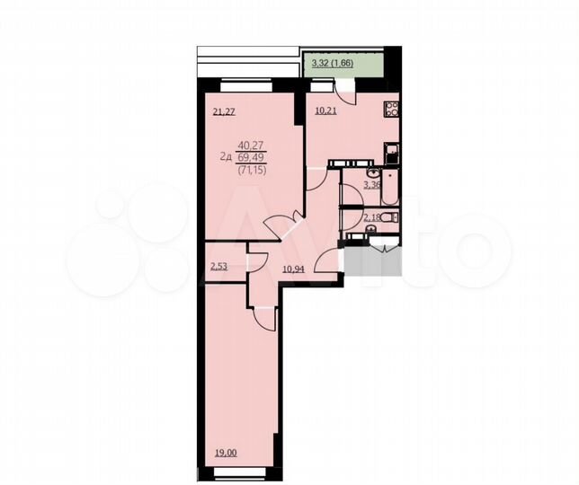 2-к. квартира, 70,9 м², 24/24 эт.