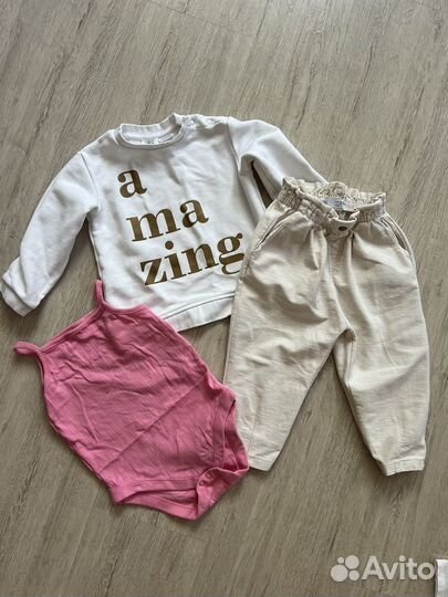 Пакет фирменных вещей на девочку 86 92 zara,next