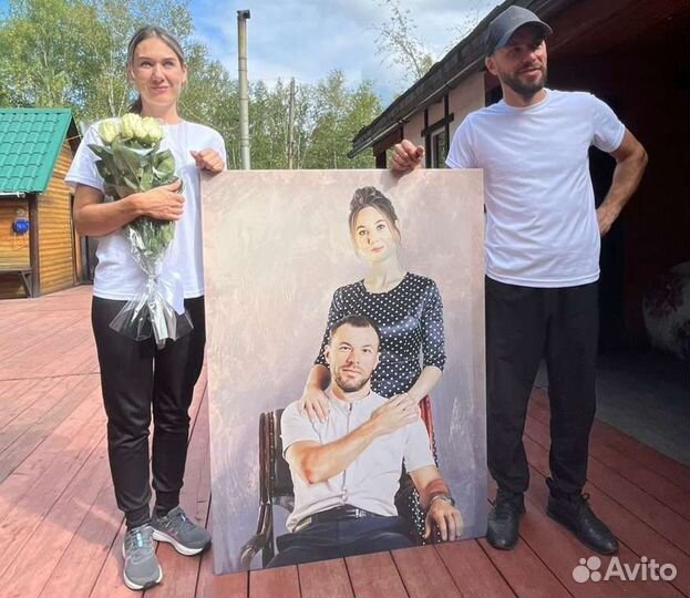 Портрет фото на холсте, под заказ, дрим арт, шарж