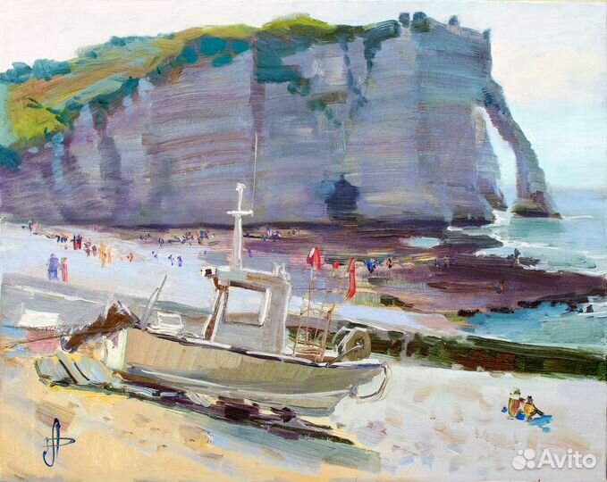 38 Отлив. Этрета. Франция кисти Анны Давыдченко