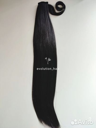 Накладной хвост шиньон термоволокно прямой