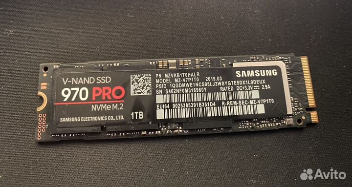 SSD M.2 накопитель Samsung 970 PRO MZ-V7P1T0BW