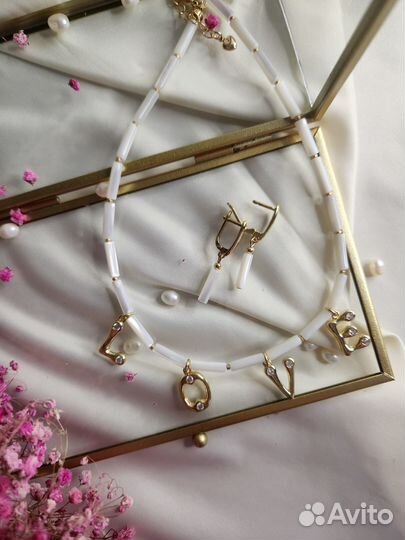 Колье чокер серьги урашения ручной работы