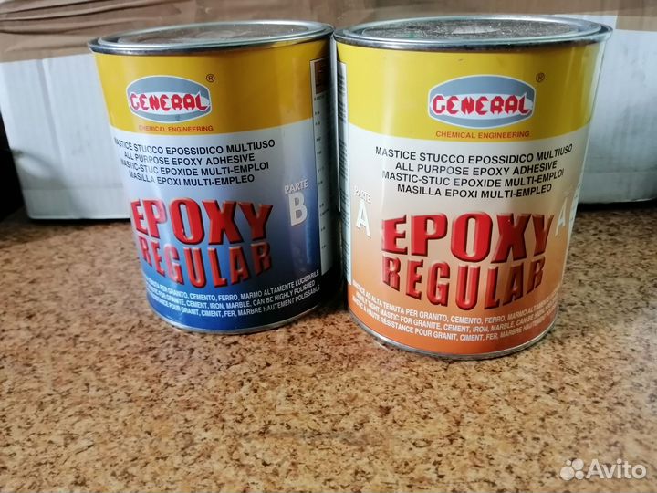 Двух компонентный Epoxy regular А+B Клей-маста