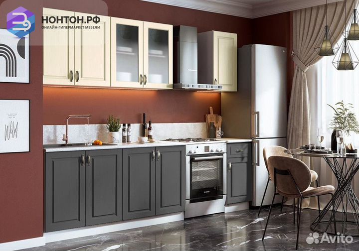 Кухня Констанция №2 2.0 софт ваниль / графит