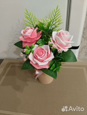 Букет роз из мыла
