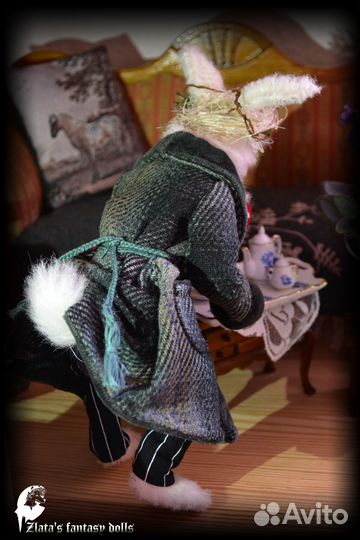 Мартовский Заяц авторская кукла ручной работы