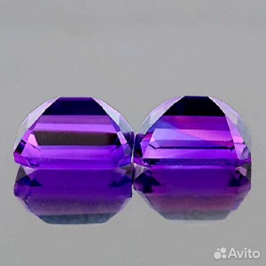 Аметист натуральный 3,21Ct 2шт 8х6мм VVS Бразилия