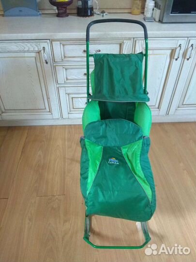 Детские санки коляска с колесами