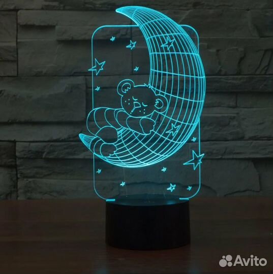 3D Ночник Мишка