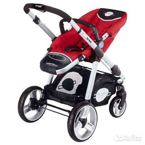 Коляска детская красная Brevi Ovo 2 в 1