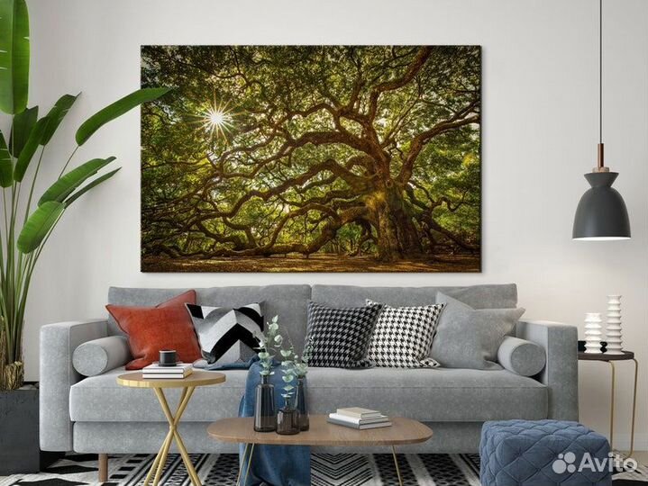 Стильная картина маслом на холсте дерево