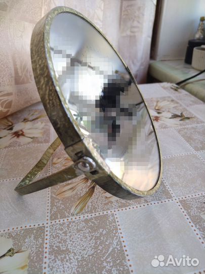 Зеркало настольное СССР. Диаметр 20 см