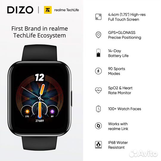 Смарт часы Realme Techlife dizo Watch Pro\Глобальн