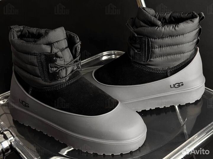 Угги с галошами Ugg Classic Mini Lace-Up Black