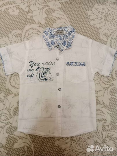 Рубашка с коротким рукавом 122 рост