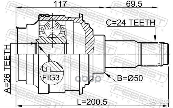 0111-MCX20LH ШРУС внутренний левый к-кт26X50X2