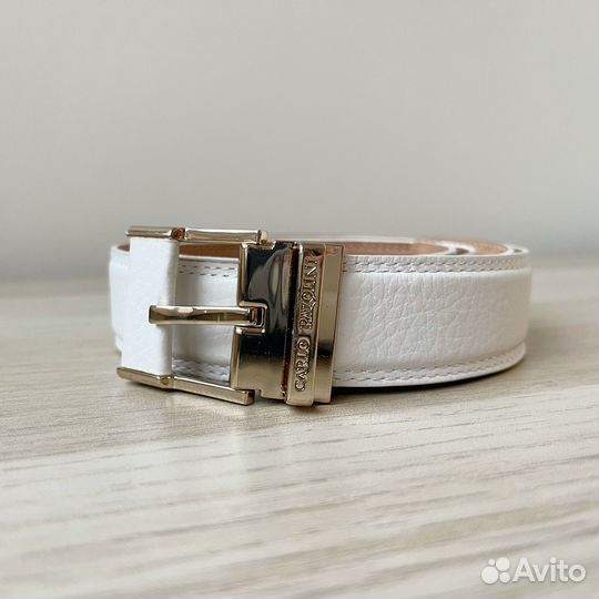 Ремень женский кожаный Pazolini, белый, XXL