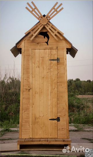 Уличный туалет деревянный ELE1000