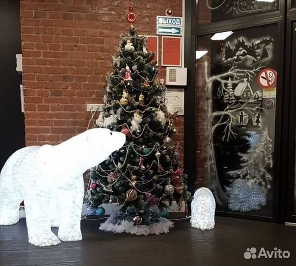 Медведи светящиеся новогодние уличные