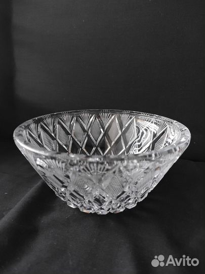 Конфетница -ретро-хрусталь с гравировкой