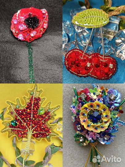 Броши из бисера ручной работы