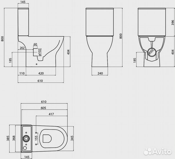 Унитаз-компакт безободковый BelBagno lounge