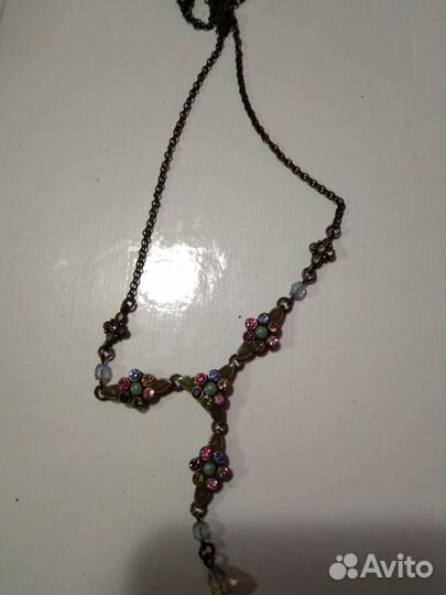 Винтаж:колье,кулон с цепью,70- е,цена за все